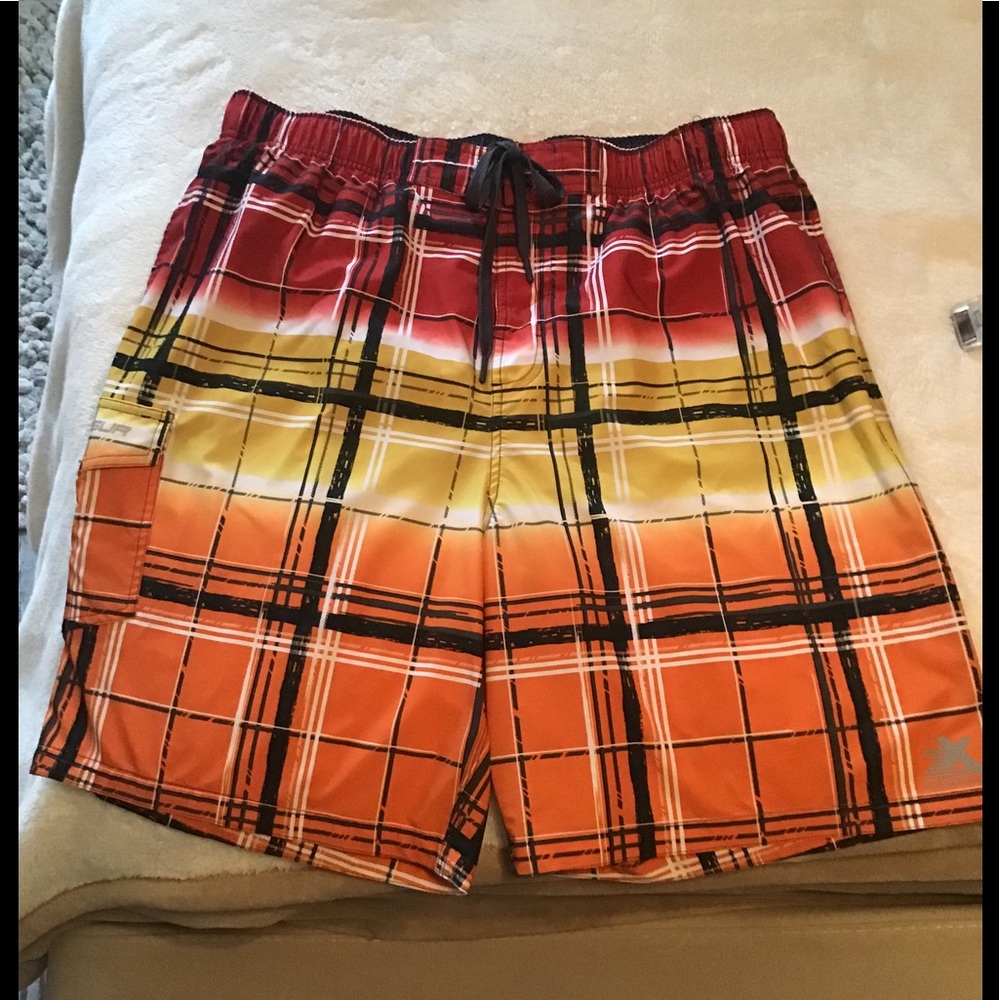 ZeroXPosur swim trunks men’s XXL red black white